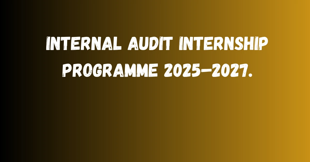 Internal Audit Internship Programme 2025–2027