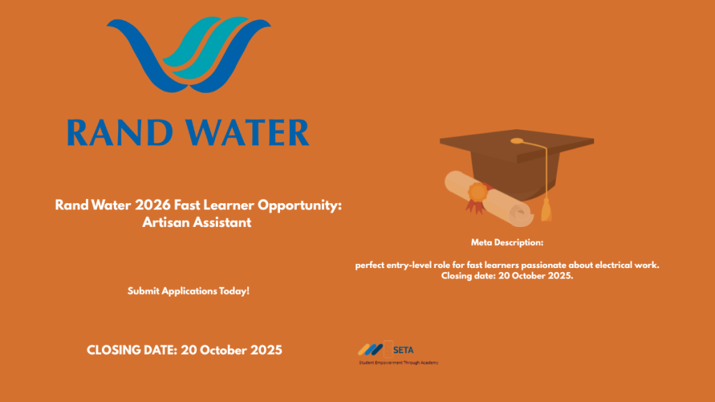 Rand Water 2026 Fast Learner Opportunity