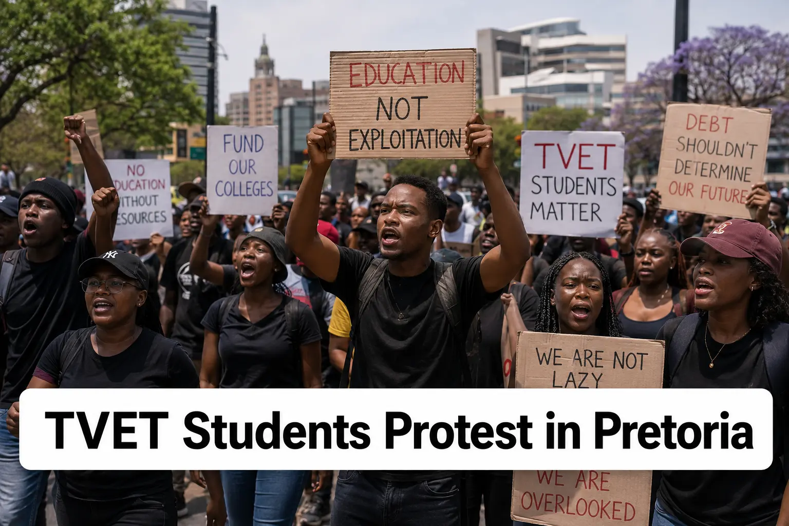 TVET Students Protest in Pretoria